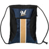 Milwaukee Brewers MLB Big Stripe Zipper Drawstring Backpack