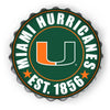 Miami Hurricanes NCAA Bottle Cap Wall Sign