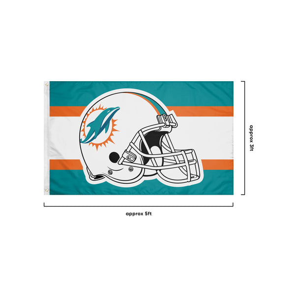 Miami Dolphins NFL Helmet Horizontal Flag