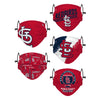 St Louis Cardinals MLB Youth Rising Stars Adjustable 5 Pack Face Cover
