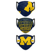 Michigan Wolverines NCAA Mens Matchday 3 Pack Face Cover