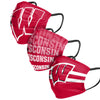 Wisconsin Badgers NCAA Mens Matchday 3 Pack Face Cover