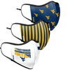 West Virginia Mountaineers NCAA Thematic Sport 3 Pack Face Cover