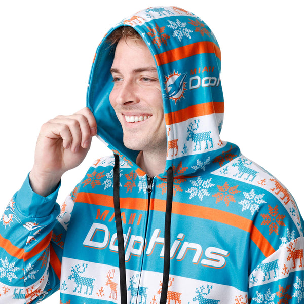 Miami Dolphins NFL Mens Ugly Short One Piece Pajamas