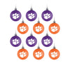 Clemson Tigers NCAA 12 Pack Ball Ornament Set