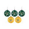 Green Bay Packers NFL 5 Pack Shatterproof Ball Ornament Set