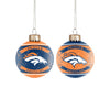 Denver Broncos NFL 2 Pack Glass Ball Ornament Set