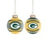 Green Bay Packers NFL 2 Pack Glass Ball Ornament Set
