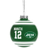 NFL Retired Player Glass Ball Ornament New York Jets J Namath #12