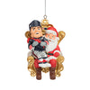 New England Patriots NFL Mascot On Santa's Lap Ornament - Pat the Patriot