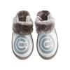 Chicago Cubs MLB Womens Glitter Open Back Fur Moccasin Slippers