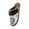 Las Vegas Raiders NFL Womens Glitter Open Back Fur Moccasin Slippers