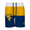West Virginia Mountaineers NCAA Mens 3 Stripe Big Logo Swimming Trunks
