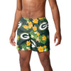 Green Bay Packers NFL Mens Floral Slim Fit 5.5" Swimming Suit Trunks
