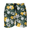 Green Bay Packers NFL Mens Hibiscus Slim Fit 5.5" Swimming Trunks