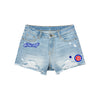 Chicago Cubs MLB Womens Team Logo Denim Shorts