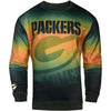 Green Bay Packers NFL Mens Printed Gradient Crew Neck Long Sleeve Shirt