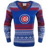 Chicago Cubs MLB Womens Big Logo Aztec V-Neck Sweater