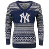 New York Yankees MLB Womens Big Logo Aztec V-Neck Sweater