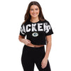 Green Bay Packers NFL Womens Distressed Wordmark Crop Top