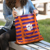 Clemson Tigers NCAA Team Stripe Canvas Tote Bag