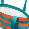 Miami Dolphins NFL Team Stripe Canvas Tote Bag