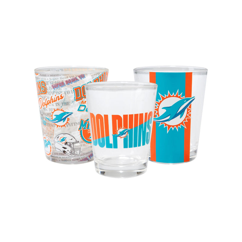 Miami Dolphins NFL 3 Pack Shot Glass