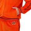 Cincinnati Bengals NFL Mens Orange Velour Zip Up Top