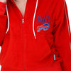 Buffalo Bills NFL Womens Red Velour Zip Up Top