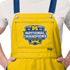 Michigan Wolverines NCAA 2023 Football National Champions Yellow Mens Team Stripe Stripe Bib Overalls