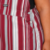 Alabama Crimson Tide NCAA Womens Hyper Stripe Bib Overalls