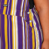 LSU Tigers NCAA Womens Hyper Stripe Bib Overalls