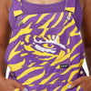 LSU Tigers NCAA Womens Tiger Stripe Thematic Bib Overalls