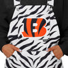 Cincinnati Bengals NFL Womens White Tiger Stripe Thematic Bib Overalls