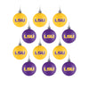 LSU Tigers NCAA 12 Pack Ball Ornament Set