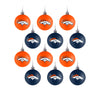 Denver Broncos NFL 12 Pack Ball Ornament Set