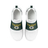 Green Bay Packers NFL Womens Script Wordmark White Slip On Sneakers