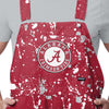 Alabama Crimson Tide NCAA Mens Paint Splatter Bib Shortalls