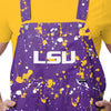 LSU Tigers NCAA Mens Paint Splatter Bib Shortalls