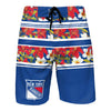New York Rangers Mens NHL Floral Stripe Boardshorts