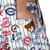 Chicago Cubs MLB Womens Historic Print Bib Shortalls (PREORDER - SHIPS LATE MAY)
