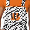 Cincinnati Bengals NFL Womens White Tiger Stripe Thematic Bib Shortalls