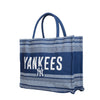 New York Yankees MLB Stitch Pattern Canvas Tote Bag
