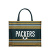 Green Bay Packers NFL Stitch Pattern Canvas Tote Bag