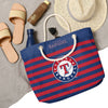 Texas Rangers MLB Nautical Stripe Tote Bag