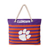 Clemson Tigers NCAA Nautical Stripe Tote Bag