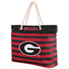 Georgia Bulldogs NCAA Nautical Stripe Tote Bag
