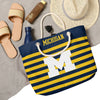 Michigan Wolverines NCAA Nautical Stripe Tote Bag