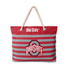 Ohio State Buckeyes NCAA Nautical Stripe Tote Bag