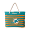 Miami Dolphins NFL Nautical Stripe Tote Bag